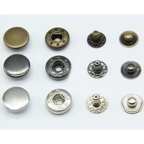 10sets/lot Metal brass Press Studs Sewing Button Snap Fasteners Sewing Leather Craft Clothes Bags 831/633/655