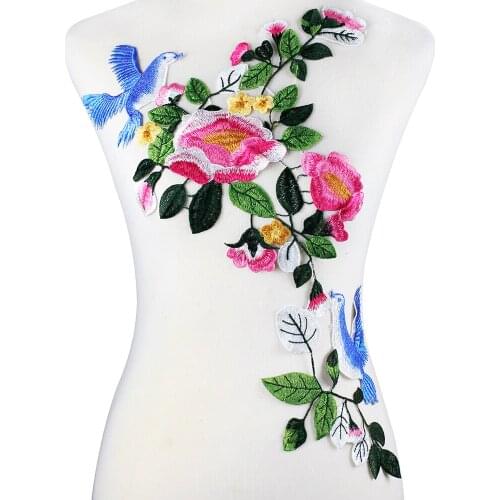 10piece Flower Embroidery Lace Motif Applique Crane Fabric Patches Cord Venise Scrapbooking for Clothes Decorated Sewing T2646