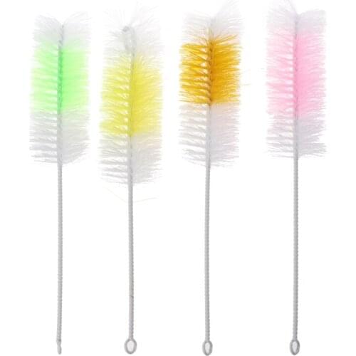 40JC 2Pcs Baby Nipple Bottle Brush 360 Degree Cleaner 30cm Nylon Cleaning Brushes