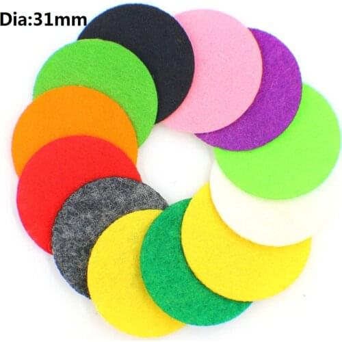 20pcs colorful Pretty trendy Perfume Felt Pads 31mm Fit for 33mm Essential Oil Diffuser locket