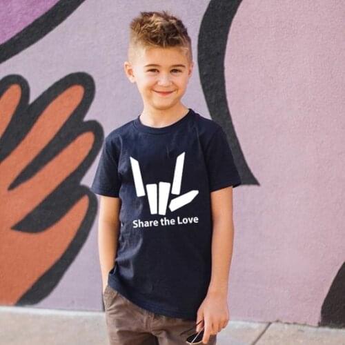 2020 New Fashion Share The Love Childrens Tees Boys O-neck Short Sleeves T-shirt Girls Fashion Street Style Soft Tops Tshirts