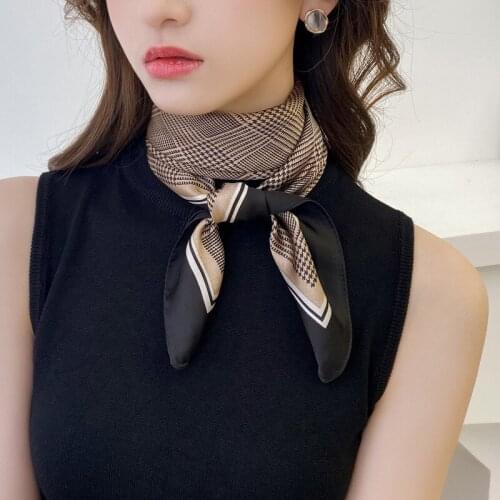 2021 Spring Fashion Thin Style Luxury High Quality Twill Silk Scarf Muslim Mulberry Silk Fashion Ladies Headband Scarf 70*70cm