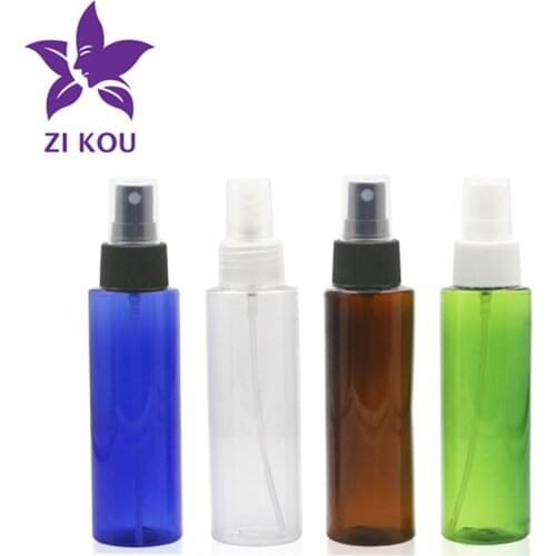 5pcs/lot 100ml Transparent/Color Plastic Cosmetic Spray Bottle Portable Perfume Flat Bottles Empty Refillable Cosmetic Container