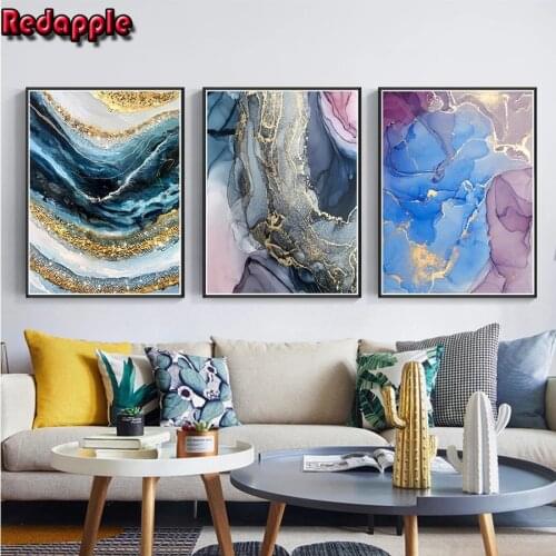 5D DIY Diamond Painting Abstract Marble Pattern Diamond Embroidery Pink-gray line Full Square round drill Mosaic sale Wall Art