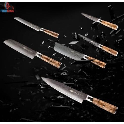 67 Layers AUS10 Damascus Steel Kitchen Knives Set Santoku Bread Utility Paring Nakiri Chif Japanese Knives Sapele Wooden Handle