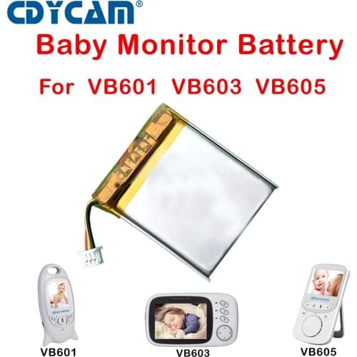 Video baby monitor battery VB601/VB603/VB605battery, 3.7V 750mAh/650mAh nanny security camera intercom BM603 replacement battery