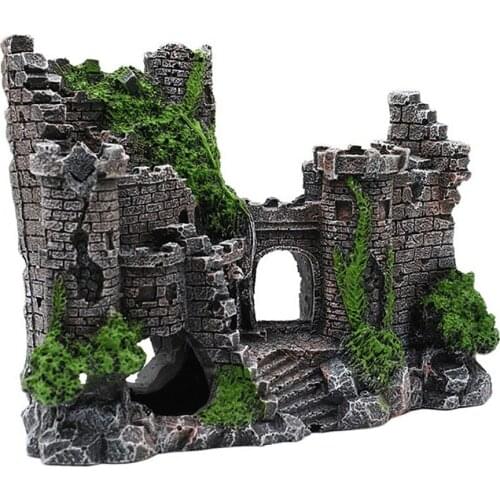 Aquarium Needs For Small Fish Shrimp To Hide Pet Supplies Mountain View Creative Funny Resin Cave Artistic Landscaping Ornaments