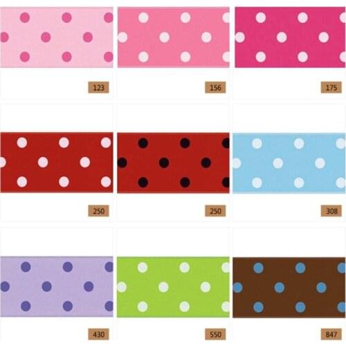 1-1/2'' 38mm 100% polyester Dots Printed Satin ribbon Spots dotty Hair Ribbon Accessories