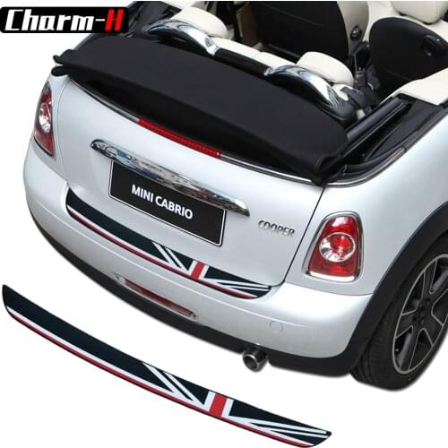 UK Flag Car Styling Soft Rubber Rear Bumper Trunk load edge Protector Guard Decal stickers for MINI Cooper R56 R57 Clubman R55