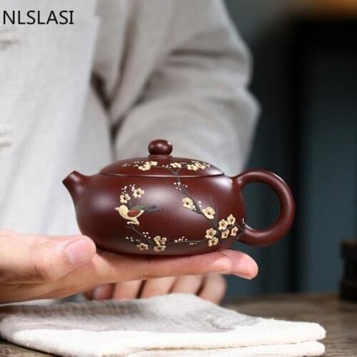 Yixing tea pot purple clay filter xishi teapots Raw ore purple mud Handmade Tea set beauty kettle customized Authentic 200ml