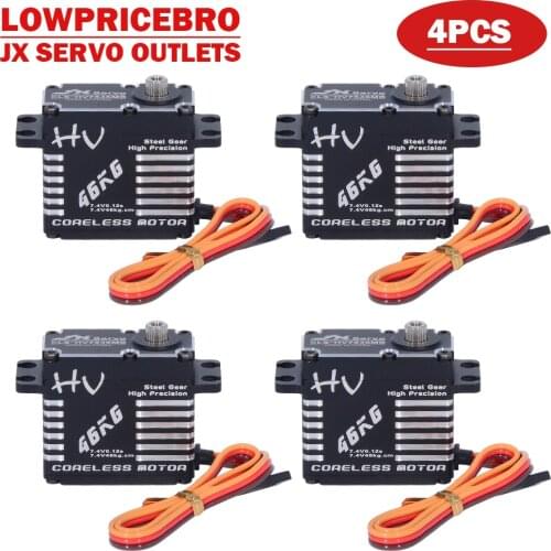 JX CLS-HV7346MG 7.4V 46kg Coreless High Precision Steel Gear Full CNC Digital Servo for RC Car Crawler RC Boat Airplane Robot