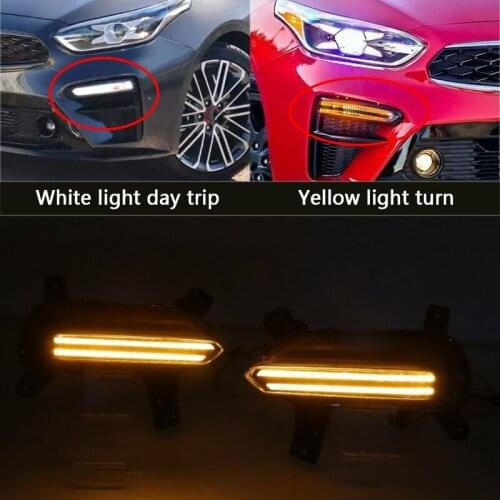 DC 12V IP67 DRL Daytime Running Light LED Fog Lamp w/ Turn Signal Fit for Kia K3 Forte Cerato 2019 2020
