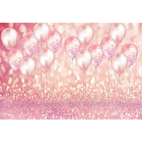 Photography Backgrounds Rose Pink Polka Dots Shiny Balloons Bokeh Portrait Banners Noel Photo Studio Knickknack Booth Backdrops