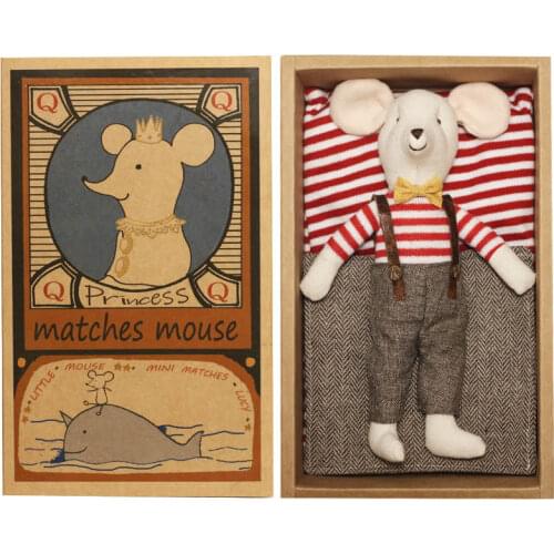 Kawaii plush 30cm baby stuffed toys cute little girl love doll mouse plush christmas tree mouse box doll gift