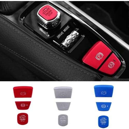 Aluminum Car Styling Start Handbrake Button Sequin Decoration Stickers Trim For Volvo XC60 S60 XC90 S90 V90 Interior Accessories