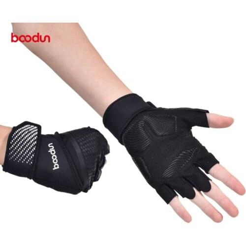 Boodun Sport Weight Lifting Gloves with Wrist Wrap Support Full Palm Protection for Pull Ups Fitness Training Body Building