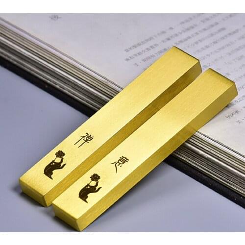 Brass Paperweights Student Carving Metal Paper Weight Creative Lettering Gift Paperweights Calligraphy Xuan Paper Peso De Papel