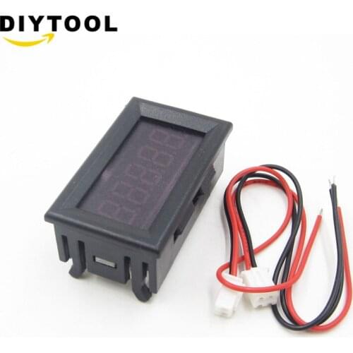 Mini 5 Digital Voltmeter DC 0-4.3000-33.000V Panel Amp Volt Voltage Meter Tester Red Blue Green LED Display