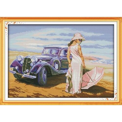 Car Model Home Decor Handmade Cross-stitch Sets Diy Embroidery Needlework Kits Painting Counted Print on Canvas DMC 14ct Sales