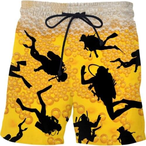 Fashionable 3D printed Beer Bubble Full Fashion casual shorts / Beach hip hop shorts