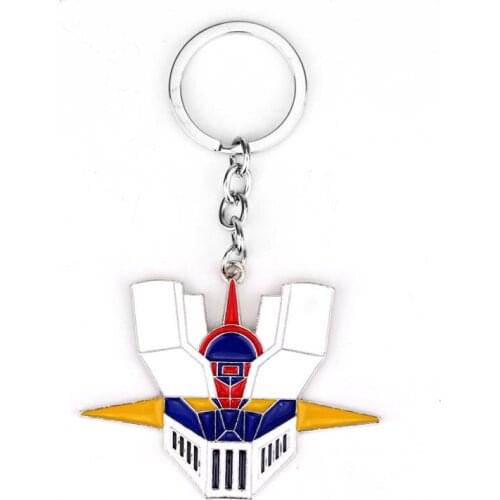 MQCHUN Anime Series Mazinger Z Head Portrait Mask Logo Enamel Metal Keychain High Quality Key Ring For Men Llavero