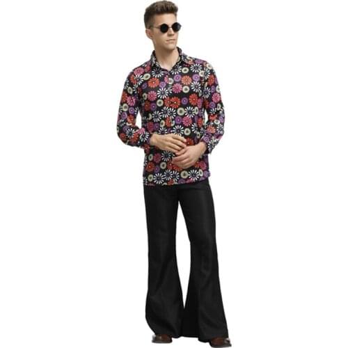 Mens 60s 70s Hippie Costume Halloween Fancy Costumes