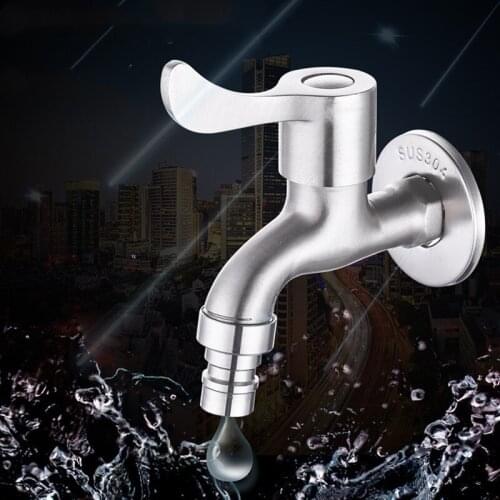 Stainless Steel Bathroom Faucet Washing Machine Faucet Washbasin Water Tap Outdoor Garden Spout Kitchen Hardware Accessories