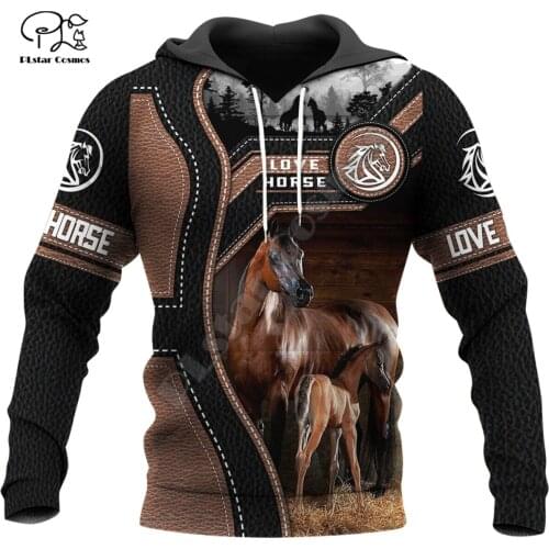 PLstar Cosmos Funny Animal Love Horse Colorful Harajuku NewFashion Tracksuit 3DPrint Men/Women Streetwear Jackets Zip Hoodies 15