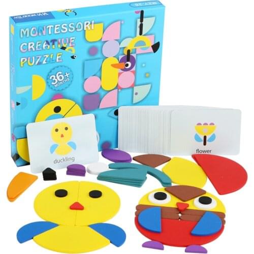 Montessori Thinking Early Education Teaching Aids Montessoris Animal Creative Jigsaw Puzzles Geometric Magic Wooden Puzzle Toys