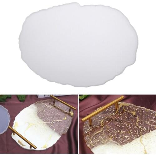 Silicone Coaster Resin Casting Mold Irregular Ellipse Agate Epoxy Fruit Tray Mould For Mirror Crystal Drop Gel DIY Craft Tools