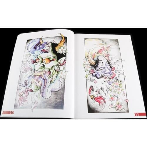 A4 Tattoo Books Chinese Myth Story Character Beauty Prajna Skull Classic Tattoo Pattern Tattoo Accessories 50 Pages