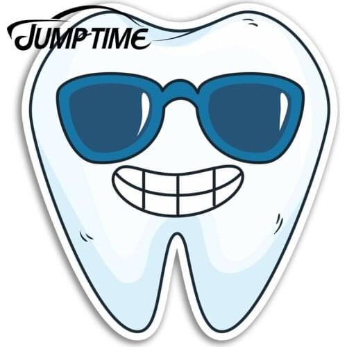 Jump Time for Cool Tooth Vinyl Stickers Teeth Funny Dentist Student Sticker Car Decal Window Wiper Trunk Car Styling