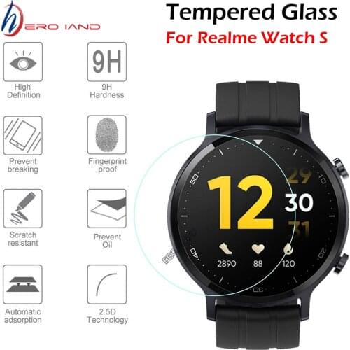 2PCS 2.5D Premium Tempered Glass For Realme Watch S Smart Watch Screen Protector Film HD Clear 9H Anti-Scratch Guard Glass