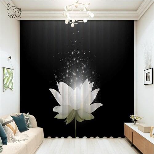 Retro Chinese Printed Curtain Short Pink Home Lotus Flower Curtains In The Room Curtains To The Living Room Green Micro Shading