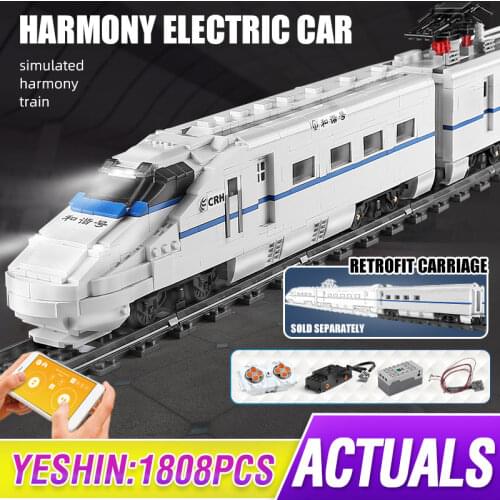 MOULD KING MOC High-Tech Remote Control Locomotives The CRH2 EMU RailwayTrain Building Blocks Bricks Gift Toys for Boys Girls