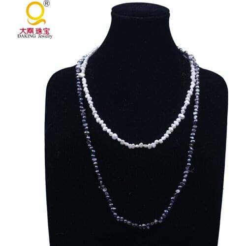 European Style Pearl Jewelry Women Fashion High Quality Gradual Change Bead cultured freshwater pearls Long Pearl Necklace