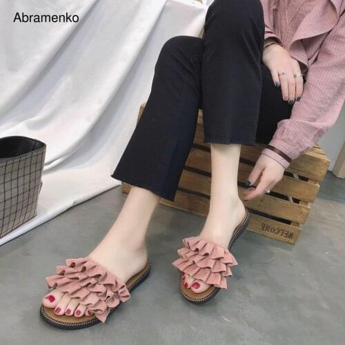 Womens Slippers Beach Sandals Women Comfortable Wedge Slides Summer Style Denim Shoes 2018 Sweet Flats Casual Shoes Size 35-40