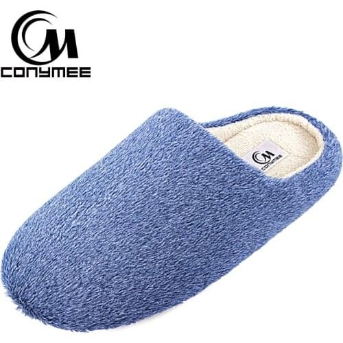 Winter Men Home Indoor Slippers Casual Cotton Shoes Soft Plush Bedroom Slippers House Footwear Thicken Male Warm Fluffy Slippers
