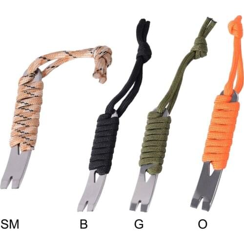 Umbrella Preparation EDC Camping Mini Pocket Version Stainless Steel Crank-shaped Scraper Winder Nail Keychain