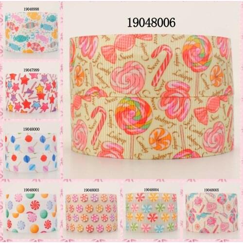 10yards -different sizes -colorful candy pattern ribbon printed Grosgrain ribbon DIY 19047998