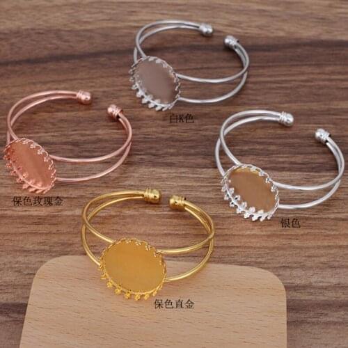 20pcs Bottle Cap Crown 25mm round Tray Bangle Base Bracelet Blanks Bezel Brass Cuff Bracelet Setting Cabochon Cameo