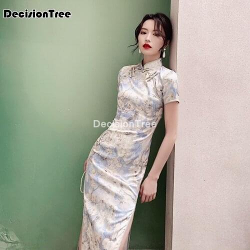 2021 chinese traditional dress lady vintage qipao elegant women cheongsam mandarin collar chinese dress vestidos cheongsam dress