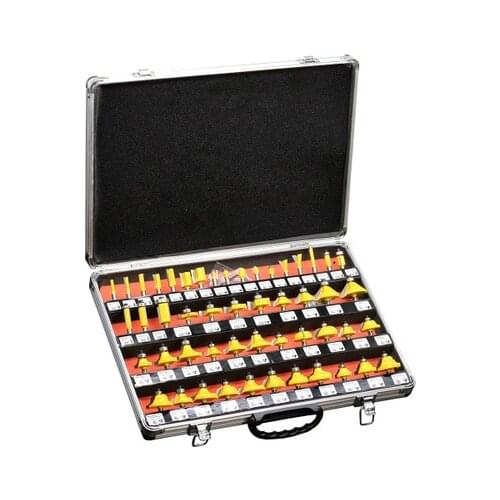 50pc 1/4 set Trimming machine woodworking milling cutter carving wood carving carving knife set manual milling cutter tool set