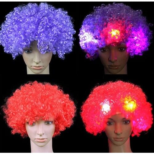 Amazing Explosion of head LED Light up Flashing Hair Wig Fans Fun Party Halloween Rave Decor