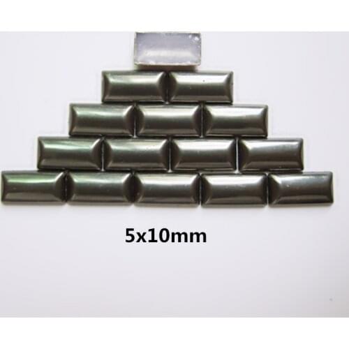 Black Studs Rectangle Loose Rhinestone 7MM/10MM Gun Metal Punk Sutds For Hat 144Pieces Apparel Accessories Applique For Clothes