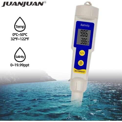 Digital Salinity Temp Meter Salinity tester Salinometer for Aquarium Saltwater Food Salt Salty Brine Meter Hydrometer 40% off