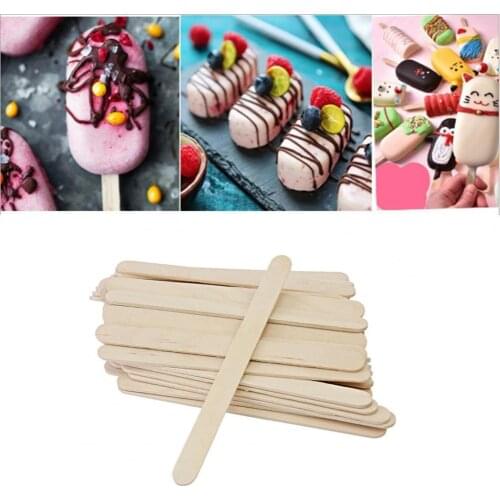 Ice Stick DIY Wooden Creative Ice Cream Stick Wooden Craft Stick DIY Ice Cream Tools Kitchen Cooking Accessories