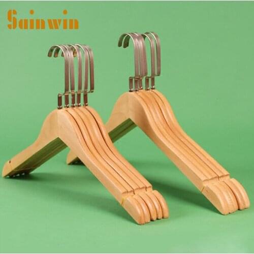 Sainwin 10pcs/lot wooden hangers for clothes rack hotel supplies wood clothes hanger