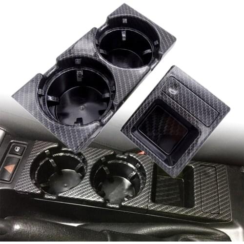 For BMW E46 3SERIES 1999-2006 Black Double Hole Car Vehicle Front Center Console Storage Box Coin + Cup Drink Holder 51168217957