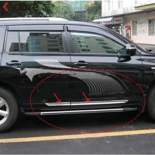 For Toyota Highlander 2008 2009 2010 ABS Chrome Side Door Body Molding Line Cover Trim Protector Decoration Exterior Accessories